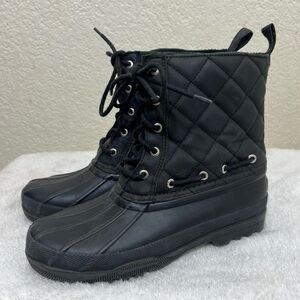 Sperry Quilted Waterproof Boots Black Size 7